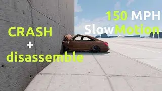 Realistic car disassembly slowmotion 1000FPS part 4 with fake mercedes