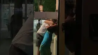 Drunk couple makes out on expensive restaurant window in public! 