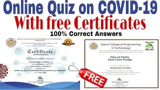 Online Quiz Program With Free Certificates on COVID-19  || Covid -19 Quiz with Answers
