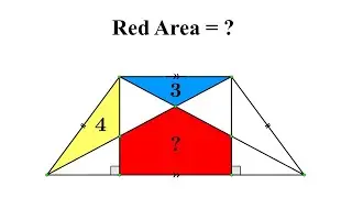 How to calculate the red area in this Trapezium? | Learn the simple and easy trick to solve