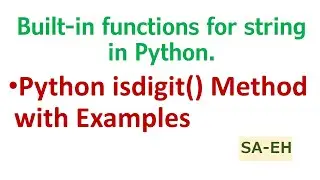 Python isdigit() | String isdigit() in Python | Built-in functions for string in Python | CBSE