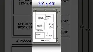30 x 40 Floor Plan - Vastu Plan #floorplan #shorts