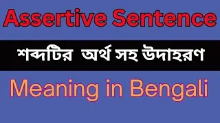 Assertive Sentence Meaning In Bengali /Assertive Sentence mane ki