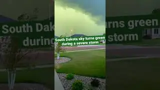 View from my house when the South Dakota sky turned green during a severe storm.