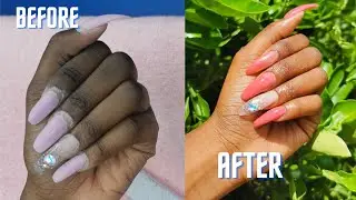🇿🇦| DIY REFILL WITH JUST NAIL GLUE +ACRYLIC POWDER |QUICK AND EASY |south African YouTuber