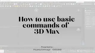 How to use basic commands of 3D Max?