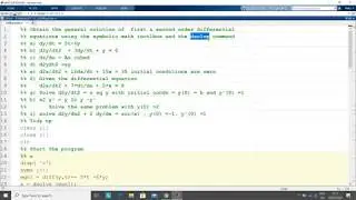 Solving first and second order equations in Matlab using the symbolic Math toolbox