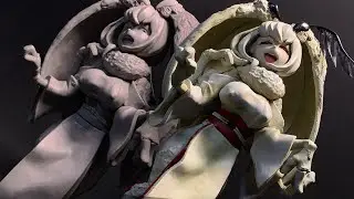 Sculpting Moth girl from Layers of White