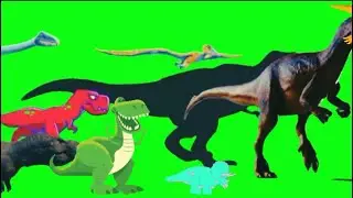 Dinosaur stampede green screen 