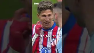 El momento entre Giuliano Simeone y Iago Aspas previo al penalti 👀