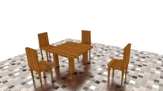 Make a room in Cycles: EP2 - modeling a table, importing chairs, creating a floor