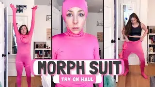 Trying on a Morph Suit