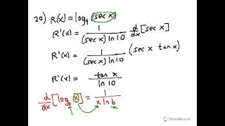 Derivative of a Logarithmic Function with the Chain Rule