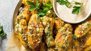 Crispy Garlic Parmesan Wings | Oven Baked