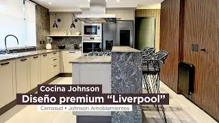 Diseño de cocina JOHNSON  Cocina moderna con isla  Estilo vintage  Calidad premium