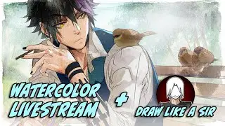 Painting Darius with Watercolours + guest @DrawlikeaSir