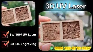 3D UV laser for wood relief engraving 3D STL design deep engraving on wood with huaray UV laser