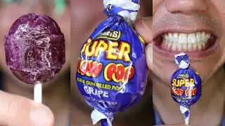 ASMR | unwrapping Charms Super Blow Pop Bubble Gum Grape 🍇  
