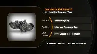 For Scion iA 2016 Headlight Driver and Passenger Side | Pair | Halogen