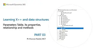 03. How to create parameters table, properties, indexes, relationship and methods in D365 FinOps