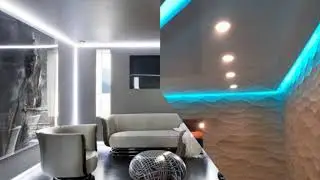 Парящие натяжные потолки с подсветкой в интерьере