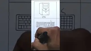 How to draw computer parts/CPU and keyboard drawing