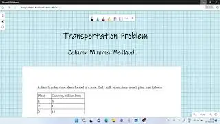 Transportation Problem Column Minima Method