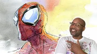 How To Loosely Sketch & Paint Spider-Man with Watercolors