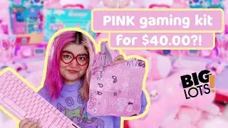 ♡ PINK BUDGET gaming accessories! ♡ | 🎀 kawaii aesthetic setup 🎀 | big lots gaming kit review ♡