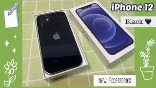 IPHONE 12 BLACK 128 GB PLUS ACCESSORIES | AESTHETIC VLOG📱🖤✨