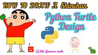 How to draw a Shinchan using Python Turtle 🐢 | Python Turtle Design | with source code