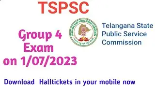 TSPSC Group 4 halltickets download