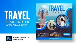 Modern design travel template of Instagram post