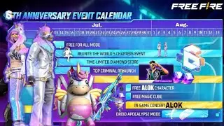 Free Fire 6th Anniversary All Rewards review | Unicorn 6th Anniversary Collection 