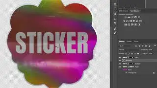 How to Create A Digital Holographic Foil Sticker In Photoshop 2020 With Stock Footage.