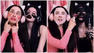 ASMR Pink VS Black Skincare😍 XO TEAM Elsarca and Nevada 
