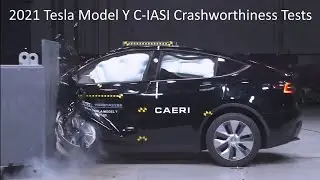 2021-2023 Tesla Model Y C-IASI Crashworthiness Tests (Small Overlap Crash Test + More)