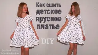 I sew a summer tiered muslin dress / Baby dress with V-neck and ruffles 