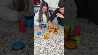 IF YOU DON’T STACK YOUR TOWER FIRST YOU LOSE AND MUST PAY FOR DINNER! 