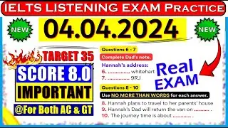 IELTS LISTENING PRACTICE TEST 2024 WITH ANSWERS | 04.04.2024