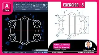 How to Create This 2D Drawing in AutoCAD – Step-by-Step Guide | EXERCISE -5 | 