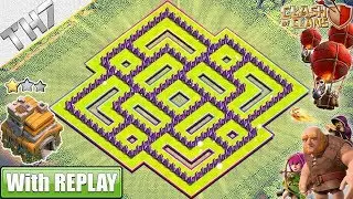 New Best TH7 HYBRID/WAR Base with REPLAYS !! Town Hall 7 Trophy Base Design - Clash of Clans