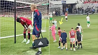 Rashford limping off after getting injured vs Real Betis