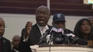 Ben Crump speaks with media as officers accused of Tyre Nichols' death face federal trial