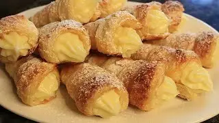 СЛОЕНЫЕ ТРУБОЧКИ С ЗАВАРНЫМ КРЕМОМ 🌸 Ay COOK