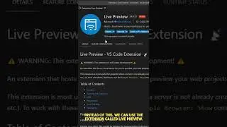 Visual Studio Code extension. Live preview. #code #program #shortvideo #coding #development #shorts
