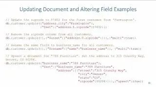 NoSQL: Updating Documents and Altering Fields in MongoDB