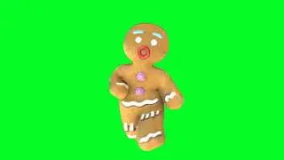 Gingerbread Man Green Screen Effect Video, NoCopyright, HD, Green Screen Animation, 3D Video PlayNew