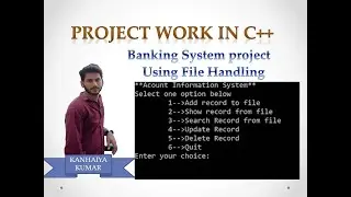 Banking System Project in C++ Using File Handling @EDUCATION ZONE || Project -1