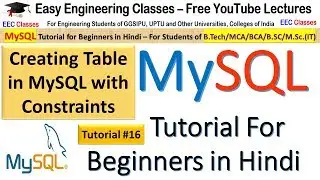 MySQL Tutorial #16 in Hindi: Create Table with Constraints(NOT NULL, Unique, etc..)
